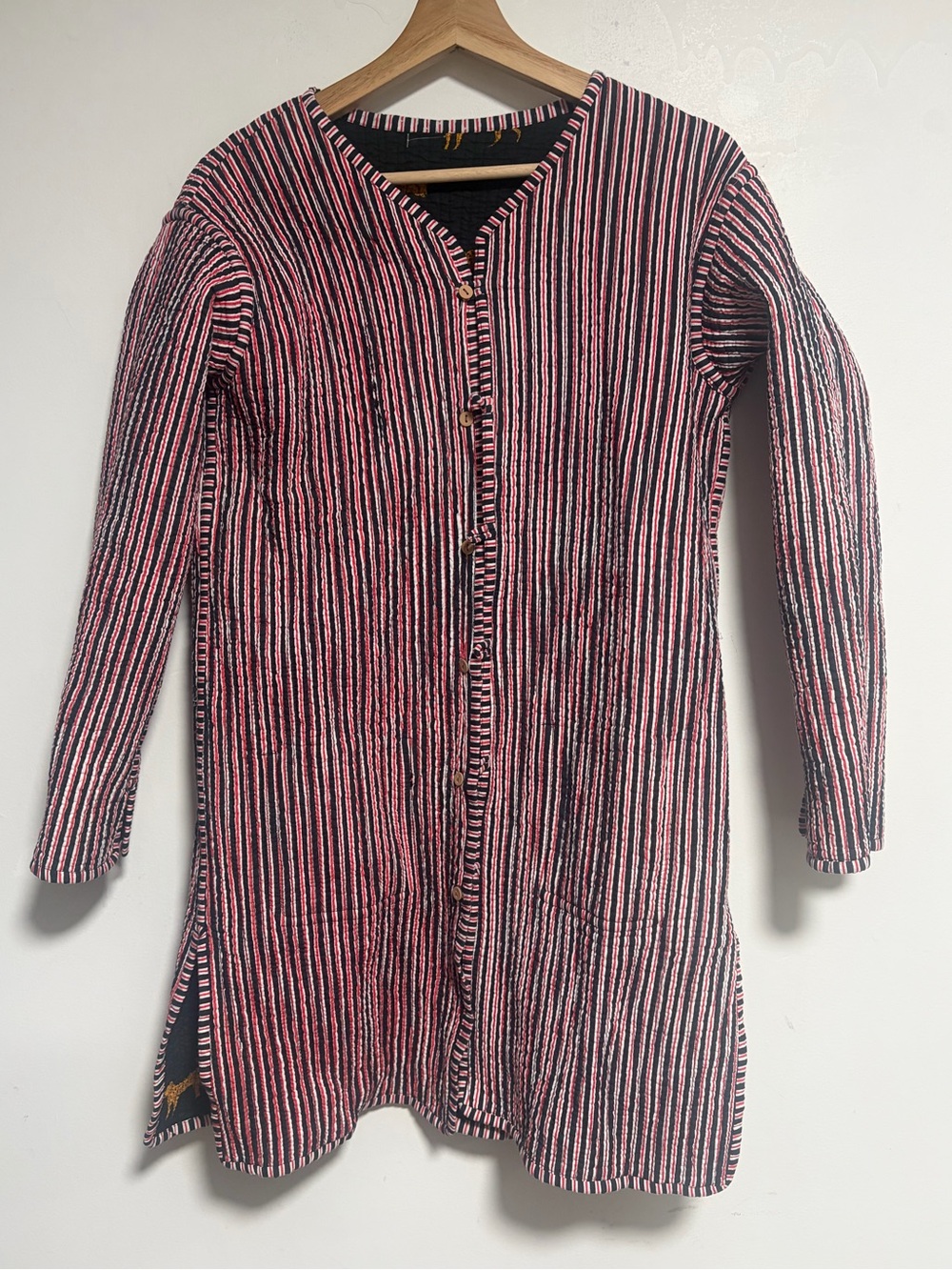 Reversible Quilted Leopard Print & Stripe Jacket/Cardigan – Approx. Women’s M - Picture 8 of 10